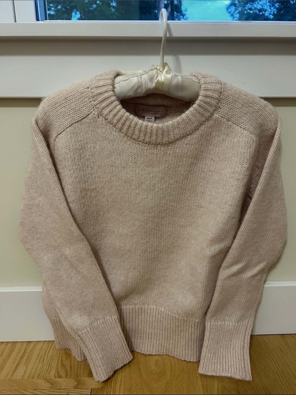 Philosophy light pink crewneck knit sweater